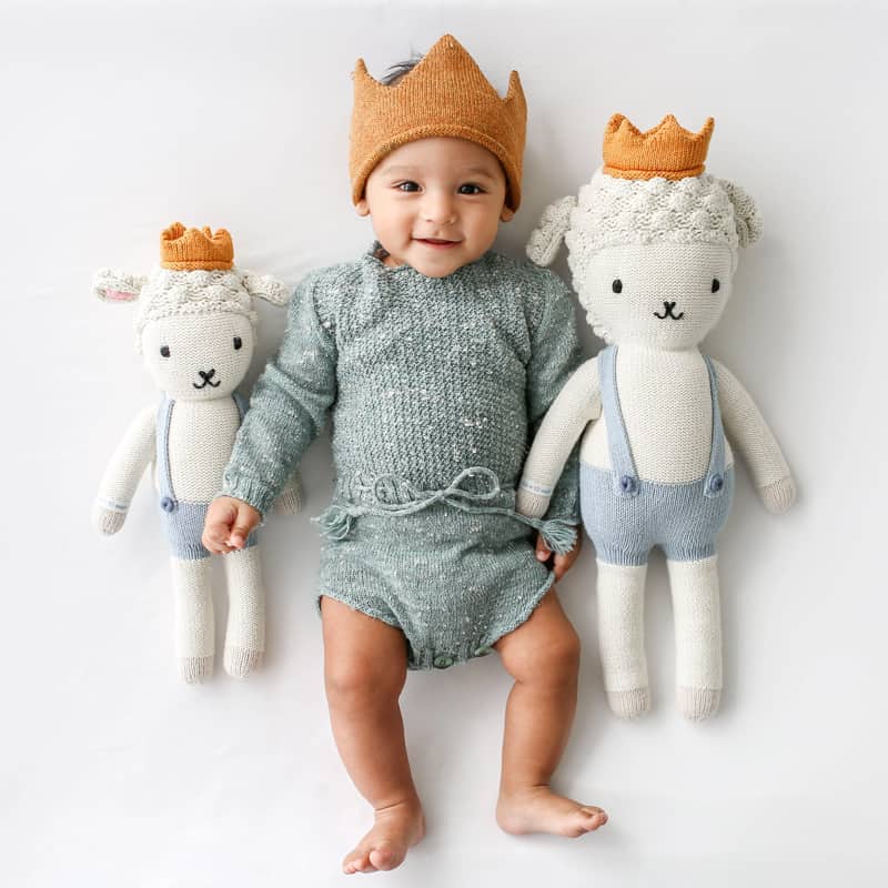 Cuddle+kind Lucy The Lamb Hand-Knit Doll - 20" Fair Trade Cotton Doll, 1 Doll = 10 Meals Donated